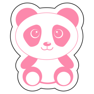 Cute Begging Panda Sticker (Pink)